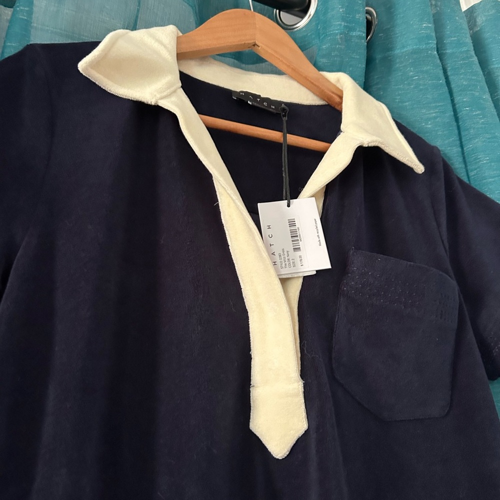 Hatch Navy and Cream Midi Dress - Picture 3 of 3